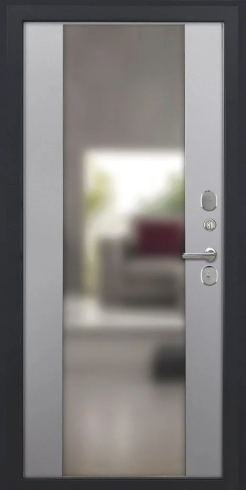 Входная дверь ДвериПРО Л-3б Алиса (16мм, ПВХ Софт грей, зеркало) DPRO222015 внутренняя сторона
