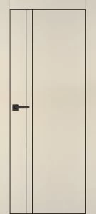 Межкомнатная дверь PX-20  черная кромка с 4-х ст. Бежевый матовый