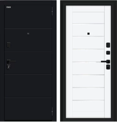Дверь Браво Прайм/SBlack-Black Shell/White Silk