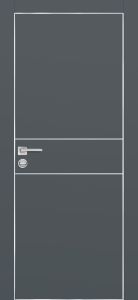 Межкомнатная дверь PX-15  AL кромка с 4-х ст. Графит матовый