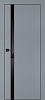 Межкомнатная дверь PX-8  черная кромка с 4-х ст. Серый матовый