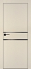 Межкомнатная дверь PX-18 черная кромка с 4-х ст. Бежевый матовый